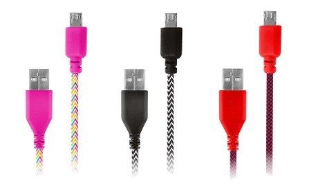 iHip High-Speed 5ft. Braided Charge-and-Sync Micro USB Cable