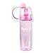 Yapping Cute School Plastic Drinking Water Bottles with Spray Mist for Kids Travel Hiking (400ML-Pink)