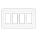 EATON 9524WS Aspire 9524 Decorative Mid Size Screw Less Wall Plate, 4 Gang 4-1/2 in L X 8.19 in W 0.08 in T, Satin, White