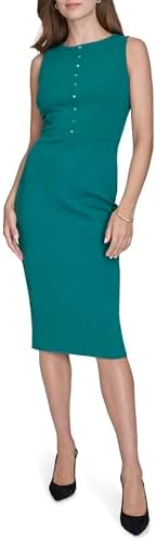calvin klein cap sleeve pleated side midi dress Calvin Klein Cap Sleeve Pleated Side Midi Dress in Green