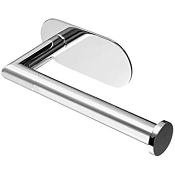 Polarduck Self Adhesive Toilet Paper Holder Chrome, 3M Toilet Paper Holder, SUS 304 Stainless Steel, Toilet Paper Roll Holder No Drilling for Bathroom & Kitchen (Silver)