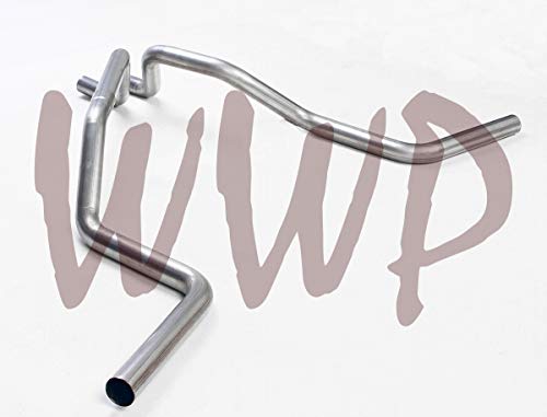 Dual 2.50" SS Stainless Steel SS409 Prebent Mandrel Bent Exhaust Tailpipes For 1988-1998 Chevrolet/GMC 1500 C1500 K1500 Pickup Trucks, V8 Engines Only