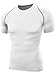 Neleus Men's Running Compression Shirts,5013,3 Pack,White,L,EU XL