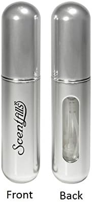 Mini Refillable Perfume Spray Atomizer, 0.17 Ounce (Shiny Silver)