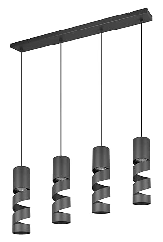 Trio Leuchten Pendelleuchte Stream 364000432, Metall Schwarz matt, exkl. 4x GU10