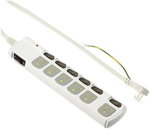 Amazon Co Jp オーム電機 アース 雷ガード 3pプラグ対応 個別スイッチ付き 節電タップ 6個口 1 8m Hs T1259w パソコン 周辺機器