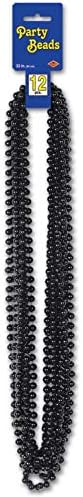Beistle Small Bead Necklaces, Black