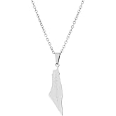 Palestine Necklace Palestine Map Pendant Necklace Stainless Steel Palestine Letter Map Necklace for Women Men Arabic National Jewelry