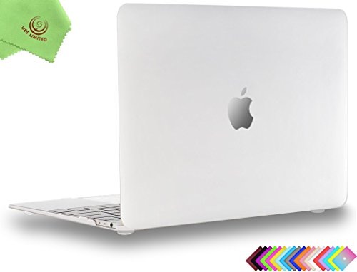 UESWILL Smooth Soft-Touch Matte Hard Shell Case Cover for 12" MacBook with Retina Display (Fits Model: A1534) + Microfibre Cleaning Cloth, Clear