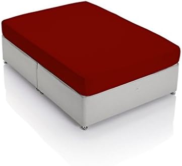 Rinku Linen 500 Thread Count Egyptian Cotton 1-Piece Fitted Sheet/Bottom Sheet Cot Bed (30" x 75") Burgundy Solid Fit Up to 5" Inches Deep Pocket