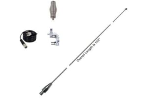 CB RADIO SUPPLY Hustler 102 Inch Whip CB Ham Antenna Stainless Steel - 18 ft Coax - Spring & Mount