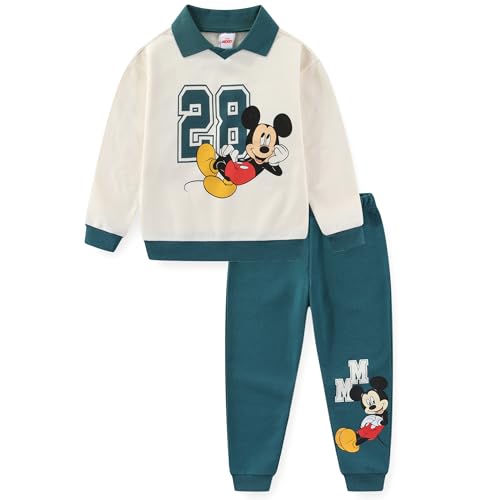 Disney Mickey Mouse Boys 2 Piece Sweatshirt and Pants Set for Toddler and Big Kids