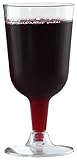 50 Disposable Wine Glasses | 7 oz. Premium Clear Hard Plastic Fancy Cups for Parties & Weddings (50-Pack) by BloominGoods (7 Ounce)