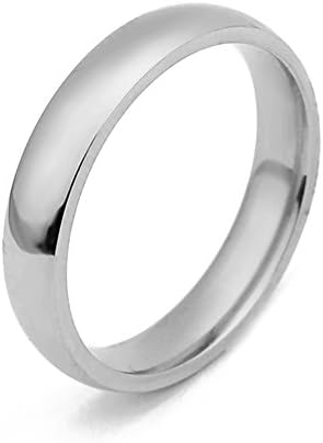 Ckysee 4mm Titanium Ring Wedding Band Engagement Classy Domed Ring for Women Comfort Fit Size 6 to 9
