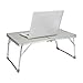 Milliard Aluminum Laptop Foldable Table, Breakfast in Bed Tray, Standing Desk and Couch Desk for Home Office and Travel – Folds in Half with Interior Storage Space Durable.