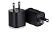 OMNI INC 2PC Universal USB Port [Matte Black] Rapid Speed Power Adapter Wall Charger AC/DC Power Adapter Home Wall Charger Plug for iPhone 7/7 6/6 plus Samsung Nokia HTC Google Smart Phone