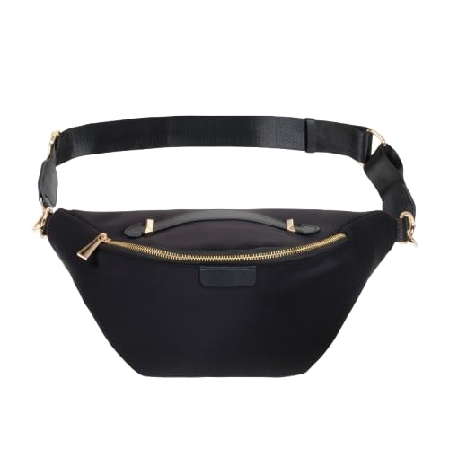 Photo 1 of Plus Size Black Fanny Pack, Unisex Cross Body Bag with Adjustable Strap (Fits 42-54 Inch Waist)