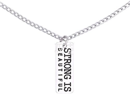 Strong Is Beautiful Necklace, Fitness Jewellery, Exercise Necklace, Workout Necklace, Gym Jewellery