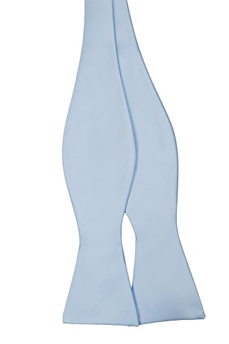 Jacob Alexander Men's Self Tie Freestyle Solid Color Bowtie - Sky Blue