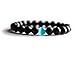 Benevolence LA Blue Water - Semi-Precious Natural Stones: Handmade 8mm Stretch Beads Beaded Matte Black