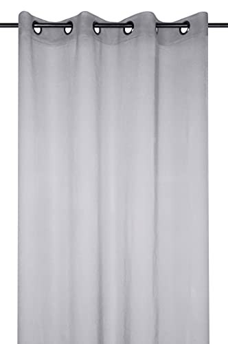 Stof - Rideau - Voile Monna avec Œillets pour Salon ou Chambre - Taille 135 x 260 - Gris - Voile pour Fenêtre ou Dressing - Garantira Votre Intimité - Décoration - Idéal pour Maison