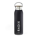 Radix Supervac Bottle - Vacuum-Insulated Travel Bottle (500mL, 17 oz., Black)