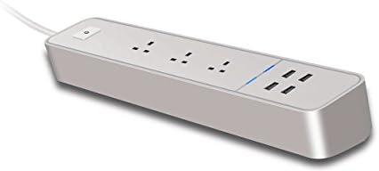 ORCI 1.8M Wi-Fi Smart Plug,Smart Power Strip 4 USB Charging Ports and 3 Smart AC Plugs Compatible with Alexa, Voice Controlled by Echo and Google Home -White