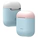 elago Duo Silicone Case Compatible with Apple AirPods Case 1 & 2, Premium Protective Silicone, Supports Wireless Charging, 2 Caps + 1 Body [ Pink, White + Pastel Blue ]