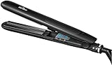 Flat Iron Kealive Hair Straightener with Steam Tank, 1 Inch Ceramic Plate Heats Up Fast with Digital Display Adjustable, with Glove, Clip and Bag, Prefect for Travel