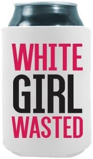 White Girl Wasted Bachelorette Party Gift Can Coolers | Set of Two (2pcs) | Funny Joke Drink Can Cooler | Beer Beverage Holder - Beer Gifts Home - Quality Neoprene No Fade Can Cooler