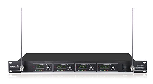 STARAUDIO SMV-4000B Pro 4 Channel PA DJ Stage Church Karaoke KTV Wireless Headset Lavalier Microphone System