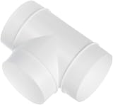 EUROPLAST 100mm 4 Inch T-Joint 3 Way Round PVC Ducting Connector Ventilation view 6