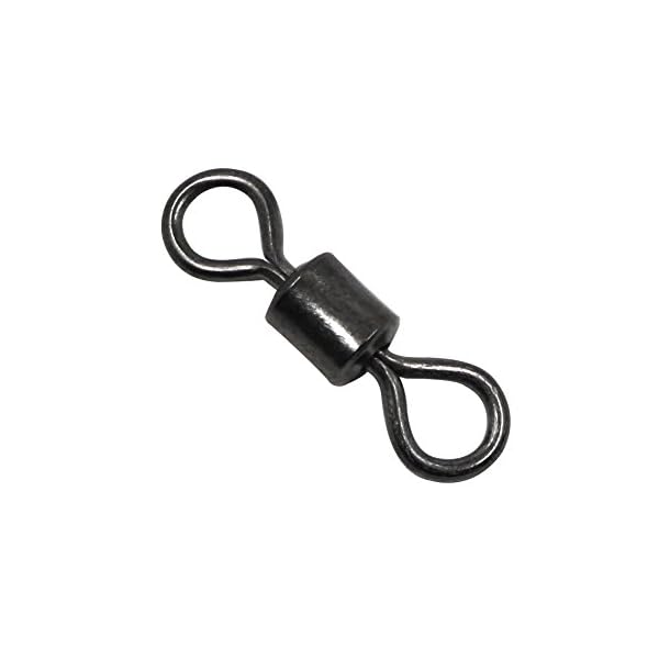 Threemart-Rolling-Barrel-Fishing-Swivel-Stainless-Steel-Black-Nickel-30Lb-to-350-Lb