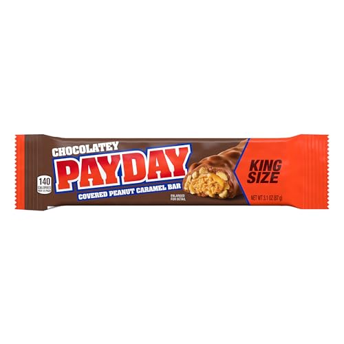PAYDAY CHOCOLATEY PEANUT CARAMEL KING SIZE, CANDY BAR, 3.1 OZ