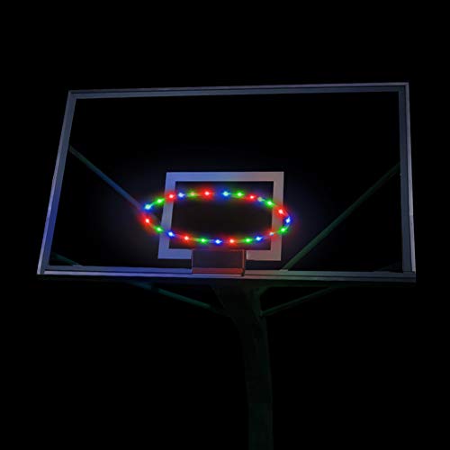 Yoruii LED Basketball Lights Basketball Rim LED Light Swish Solar Rim Light Perfect for Outdoor Night Play Children Adult Training Game and Parties