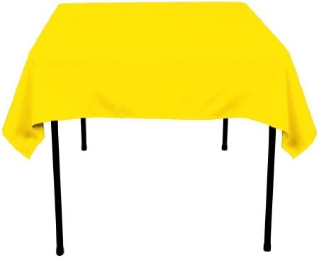 Square Polyester Tablecloth 54x54 Inches (Multiple Colors Available) By Runner Linens Factory (Lemon)