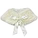 EQLEF Faux Fur Wrap Shawl Shrug Ivory Lady Gift with Satin Bowknot for Bridal-S Length 37.4'', Width 11''