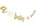 Rose Gold A Baby Is Brewing Banner With Teapot Teacups Pre-strung & A Baby Is Brewing Cake Topper for Tea Themed Baby Shower