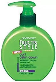Garnier Fructis Style Curl Calm Down Anti-Frizz Cream, Strong Hold, 6 Fl Oz + FREE LA Cross Blemish Remover 74851