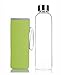 July Sky Stylish Portable Borosilicate Glass Water Bottle(18.5OZ/12.6OZ,) with Colorful Protective Bag