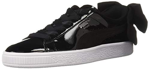 PUMA Women's Basket Bow Sneaker, Black, 9 M US