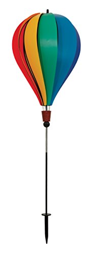 In the Breeze Rainbow Poly 10-Panel Hot Air Balloon Ground Spinner
