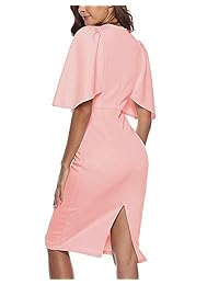 Closhion Vestido de mujer con mangas y lápiz