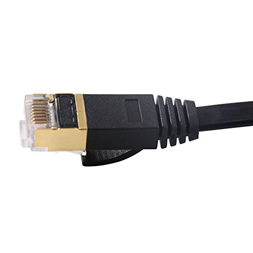 Cat 7 Ethernet Cable 30Ft, Tan QY Cat7 RJ45 Network Patch Cable 10 Gigabit 600Mhz LAN Wire Cable Cord for Modem, Router, PC, Mac, Laptop, PS2, PS3, PS4 Black