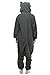 OLadydress Unisex Wolf Cosplay Pyjamas, Animal Costums Onesie for Adult Women Men Grey Large