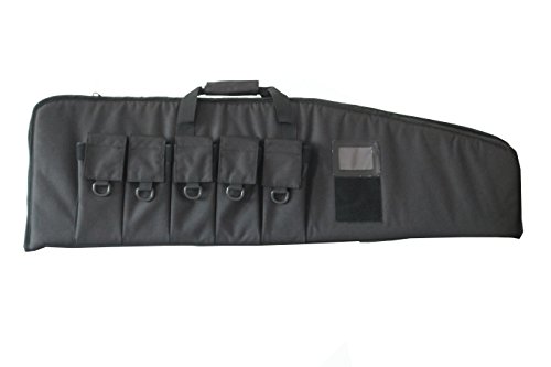 ARMYCAMOUSA Rifle Bag Outdoor Tactical Carbine Cases Water dust Resistant Long Gun Case Bag with Five Magazine Pouches for Hunting Shooting Range Sports Storage and Transport (42" Black)