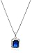Crystalline Azuria Set with Blue Simulated Sapphire Zirconia Crystals Pendant Necklace 18 inches Stud Earrings 18K White Gold Plated for Women