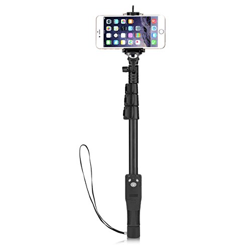 Accmor 50-Inch Extendable Handheld Monopod with Bluetooth Remote Shutter Button on Stick for iOS, Android Devices, Camera & POV Camera