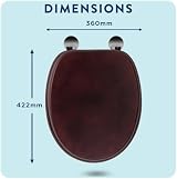 Croydex Davos Flexi-Fix Wooden Toilet Seat Mahogany with Adjustable Hinges view 3