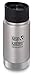 Klean Kanteen Wide Mouth Insulated Stainless Steel Bottle with Leakproof Cafe Cap 2.0 -12 Ounce  Brushed Stainless